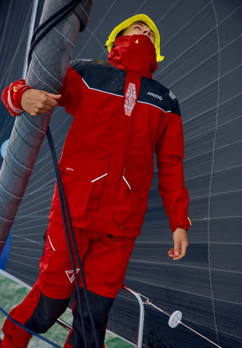 Man wearing the BR3 Pertex jacket and pants
